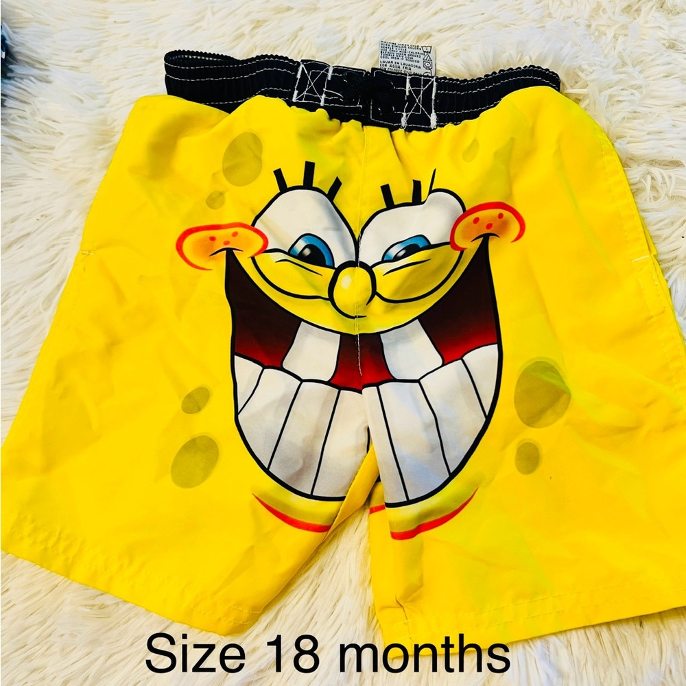 Yellow Kids Shorts with Cartoon Print